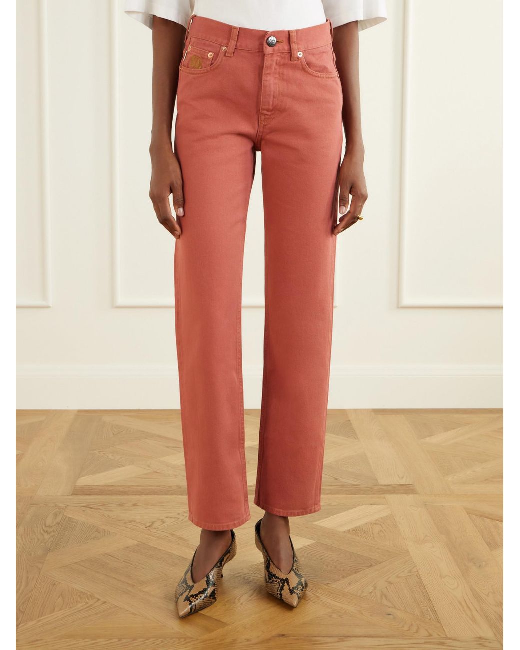 Blazé Milano Red Mid-Rise Wide-Leg Jeans