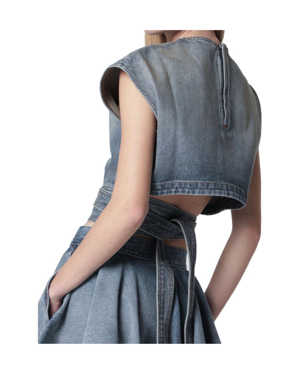 Alaïa Gray Sleeveless T-Shirt