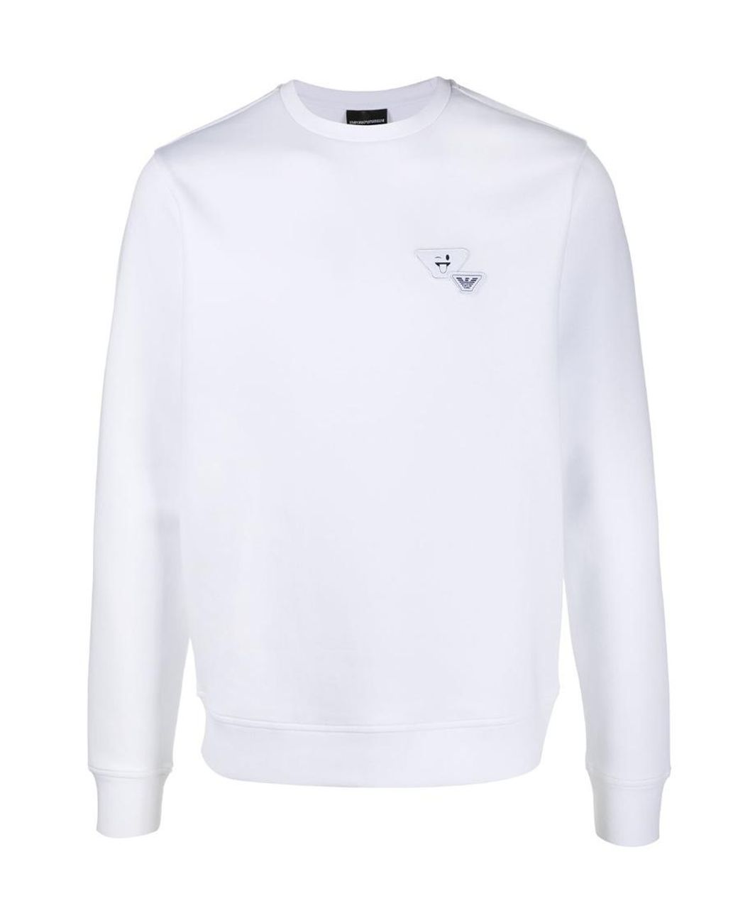 Emporio Armani White Logo Patch Sports Sweatshirt for men