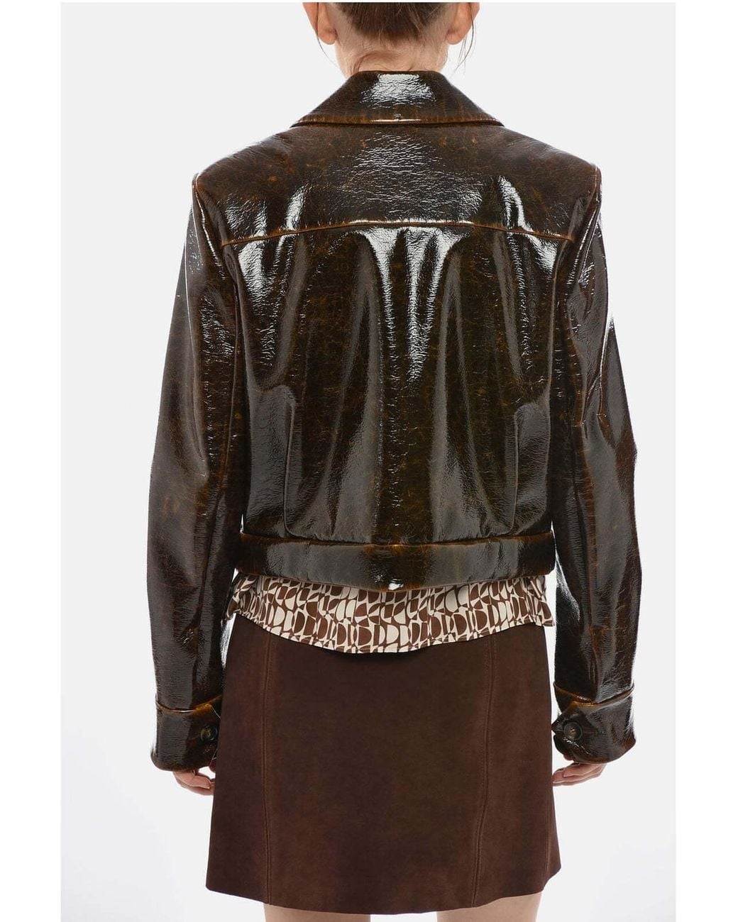 Max Mara Brown Macro Cropped Jacket