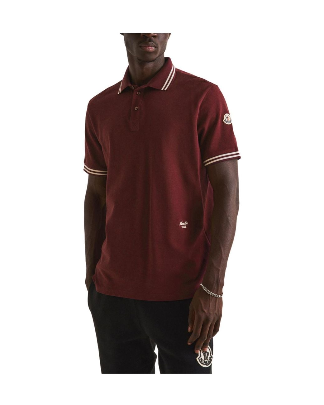 Moncler Red Shortsleeve Polo Shirt for men