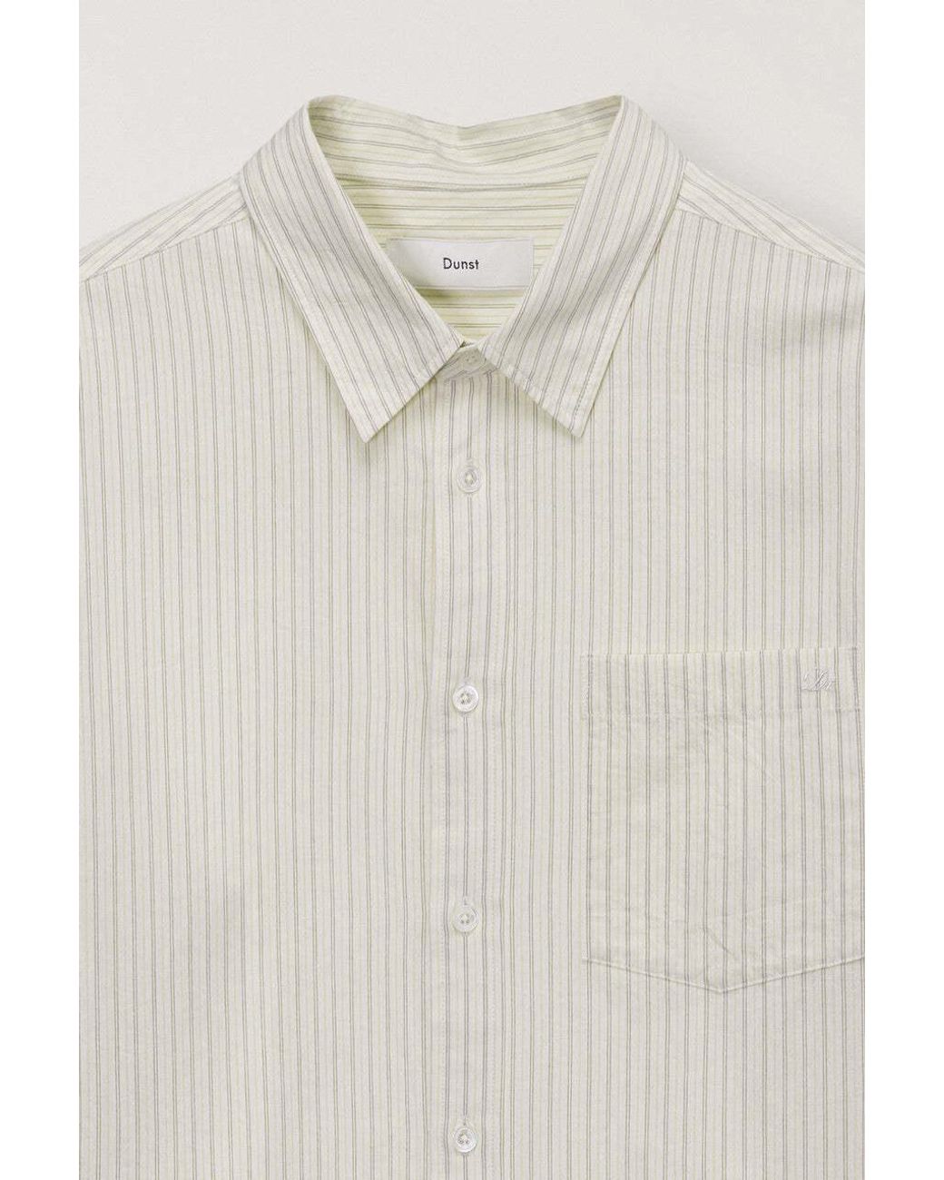 DUNST White Classic Striped Shirt for men