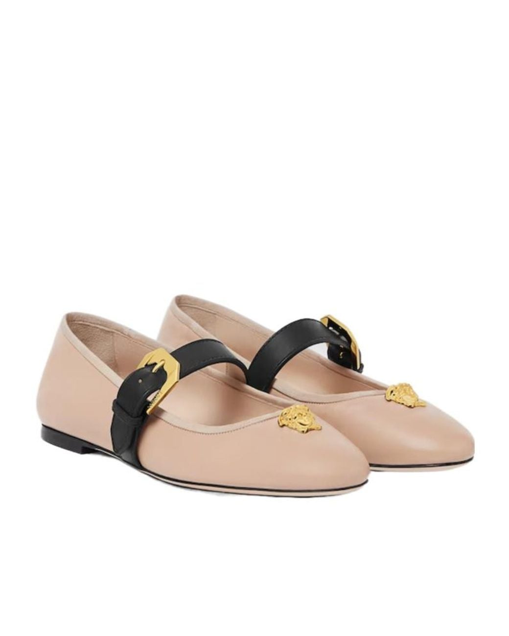 Versace Natural La Medusa Ballet Flats