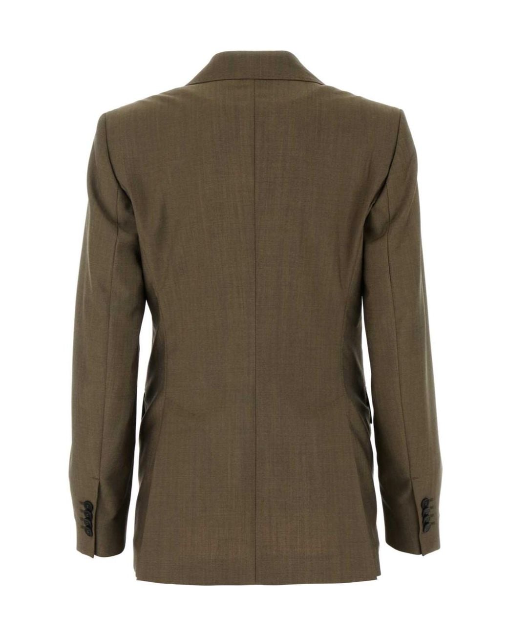Max Mara Green Single-Breasted Long-Sleeved Blazer