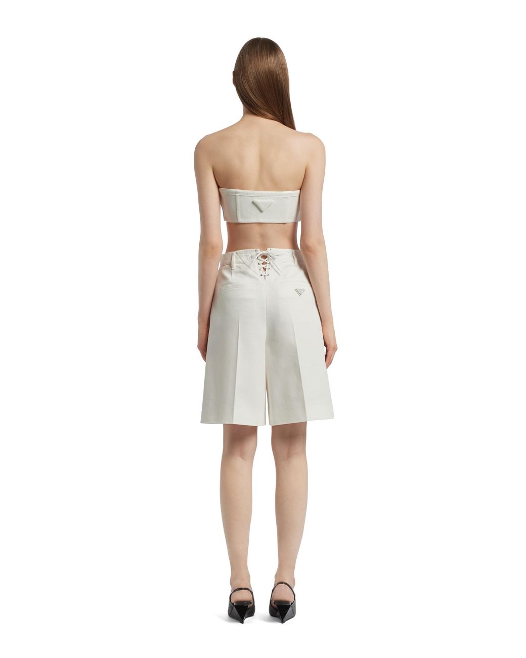 Prada White Drill Bermudas