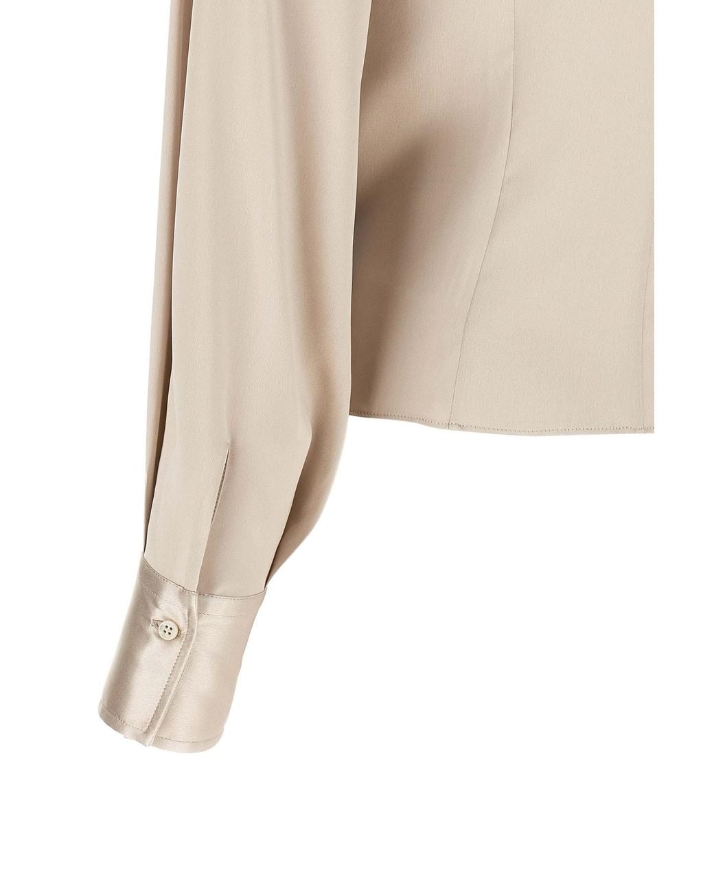 Brunello Cucinelli Natural Asymmetric Draped Blouse
