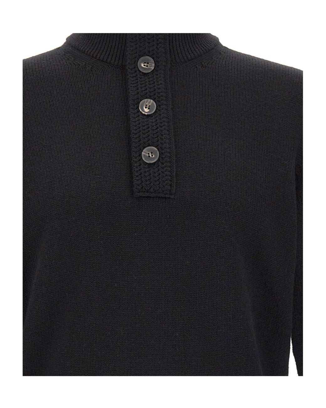 Kangra Cashmere Blue Buttoned-Collar Ribbed-Knit Sweater for men