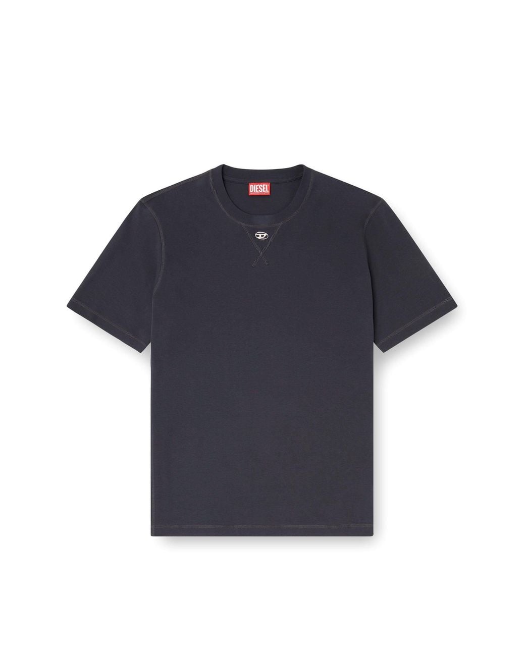 DIESEL Blue T-Madjust Logo Plaque Crewneck T-Shirt for men