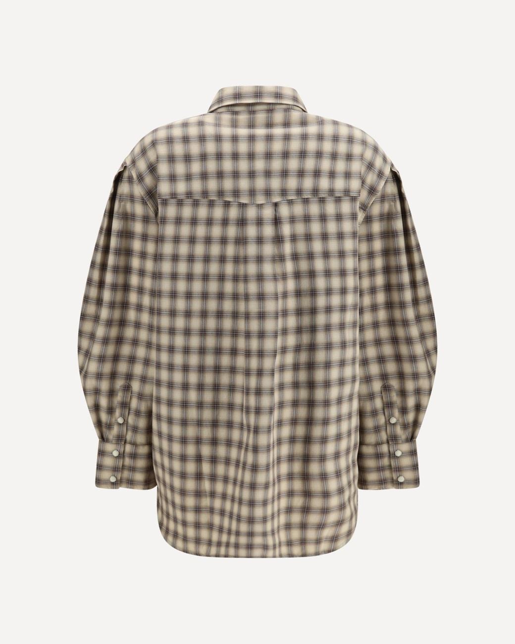 Ganni Gray Relaxed Check Shirt