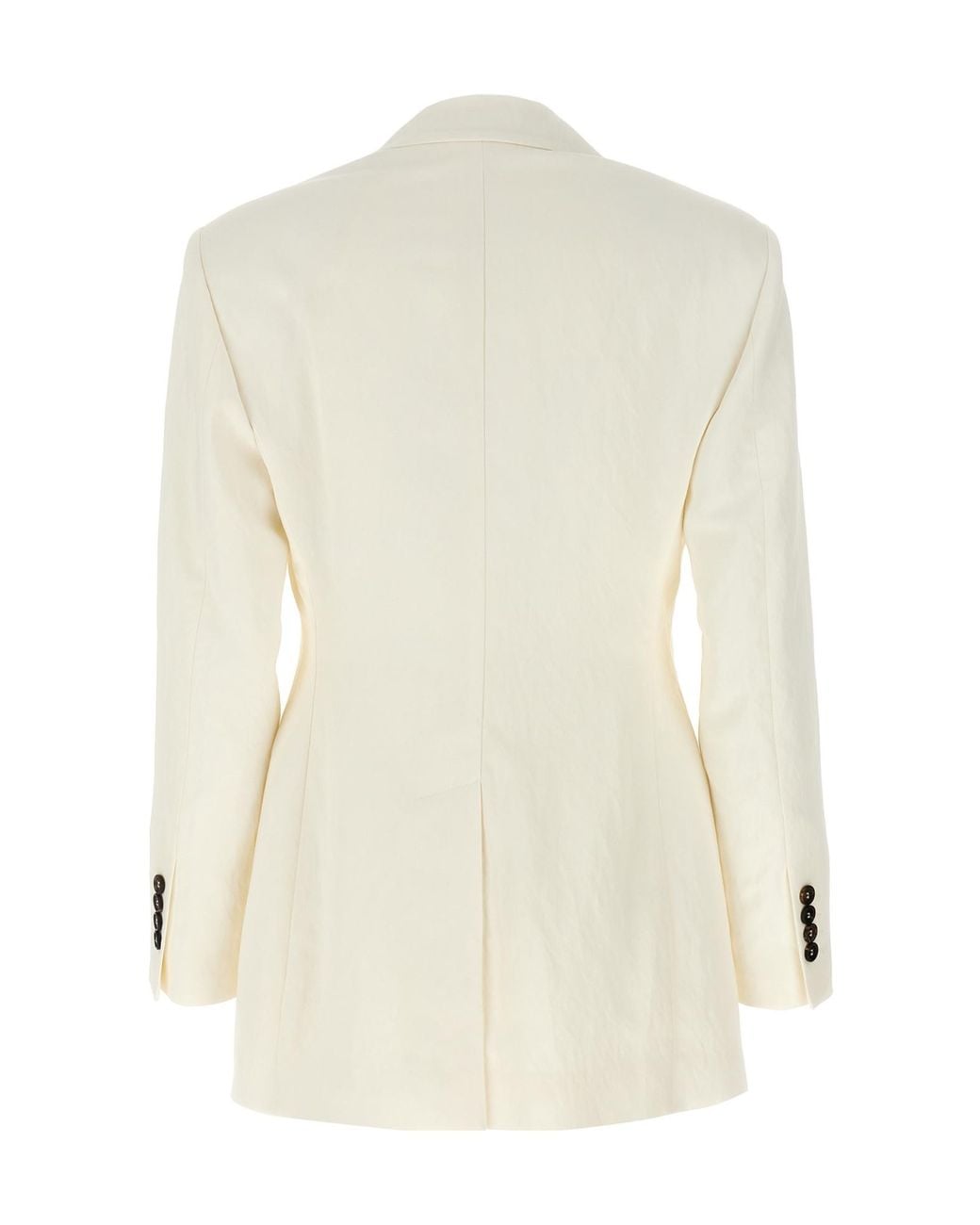 Brunello Cucinelli White Double Breasted Tailored Blazer