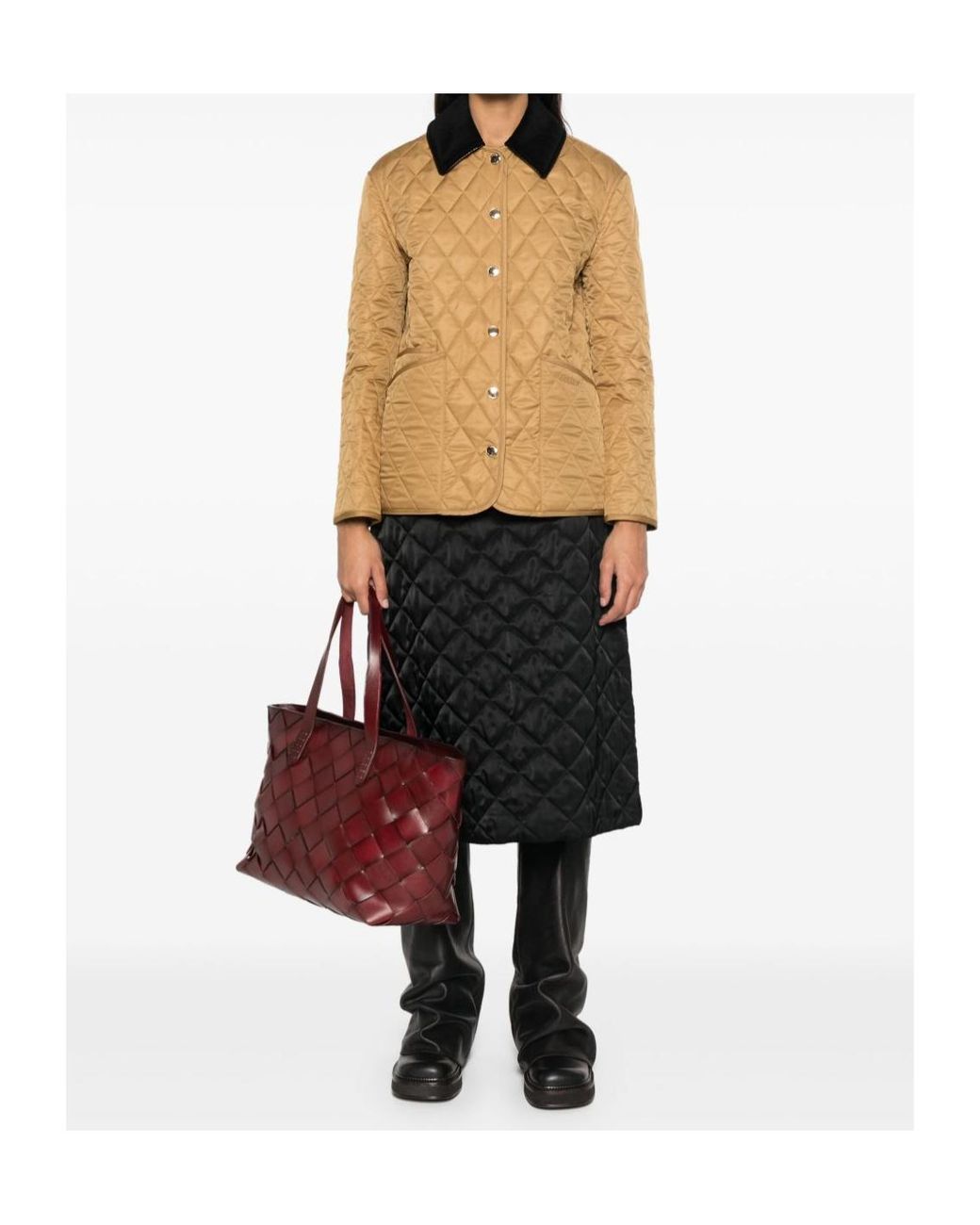 Burberry Green Logo Embroidered Quilted Jacket