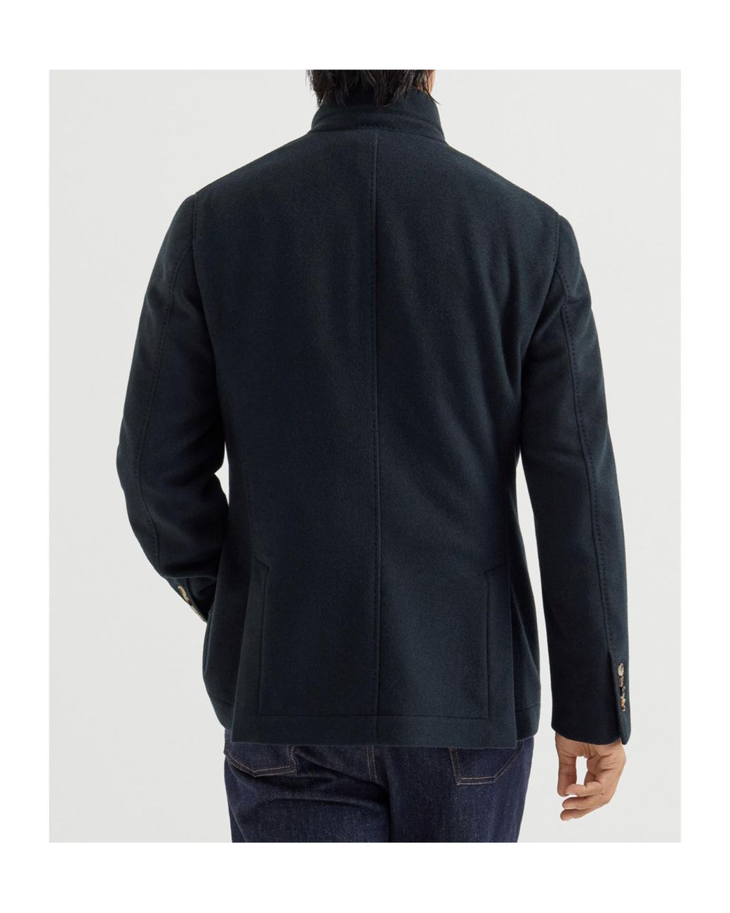 Brunello Cucinelli Blue Lightweight Water-Resistant Cashmere Outerwear Blazer for men