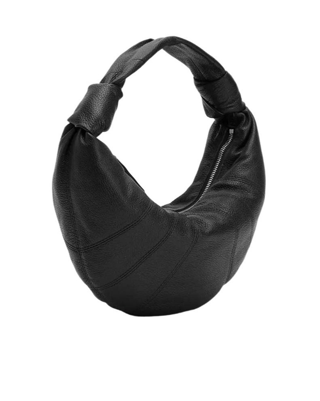 Lemaire Black Fortune Croissant Mini Top Handle Bag