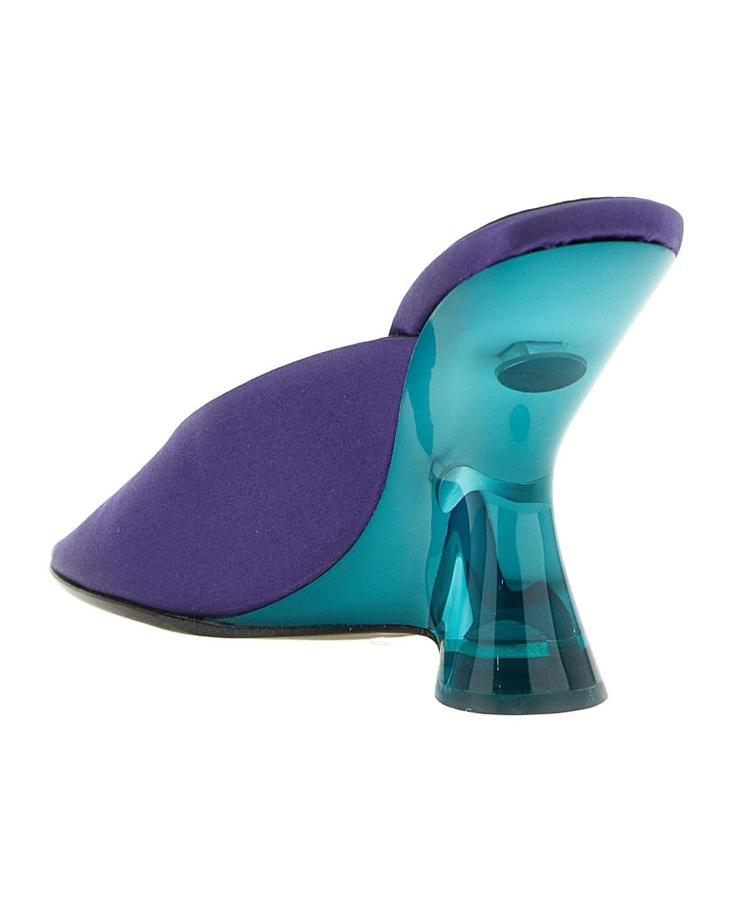 Dries Van Noten Blue 105 Satin Wedge Mules