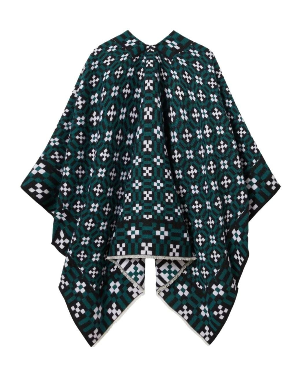 LaDoubleJ Blue Geometric-Pattern Cape
