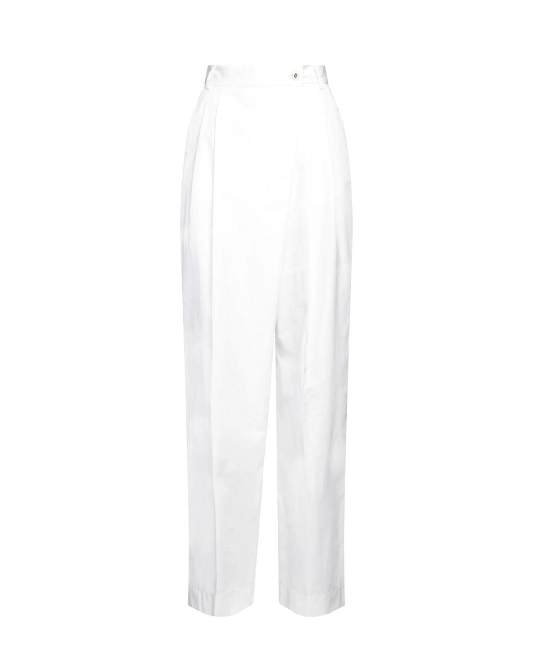 Dolce & Gabbana White Loose-Fitting Trousers