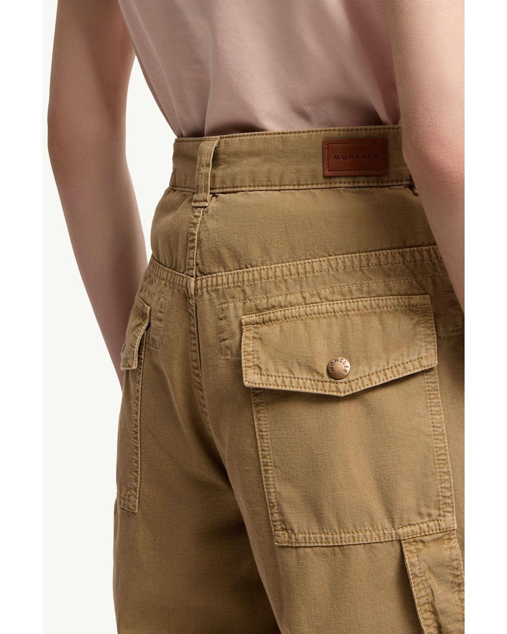 Moncler Natural Cotton Wide Leg Pants