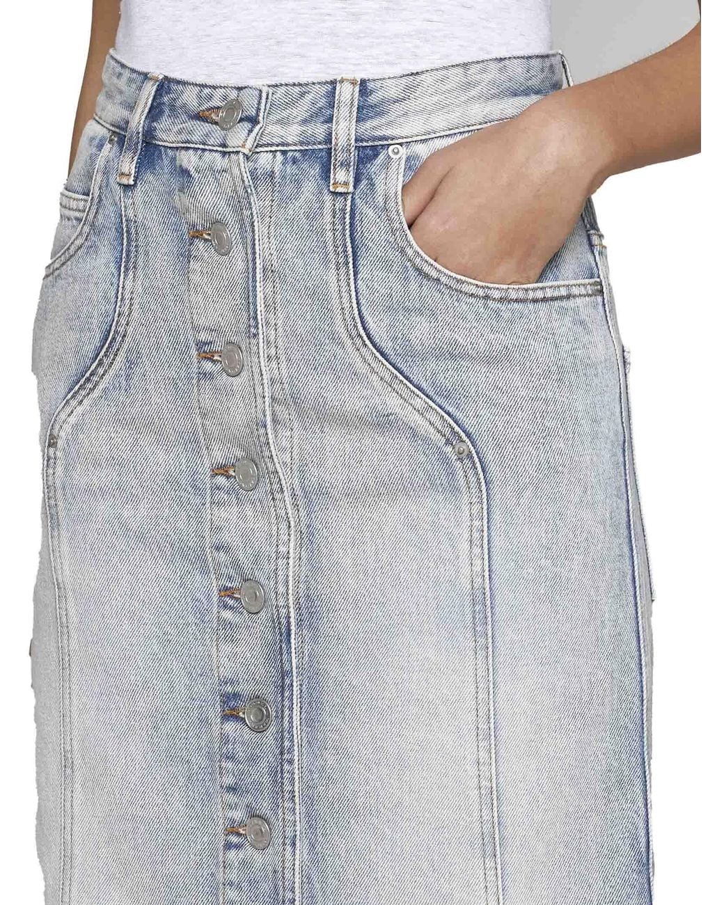 Isabel Marant Gray Isabel Marant Buttoned Midi Skirt