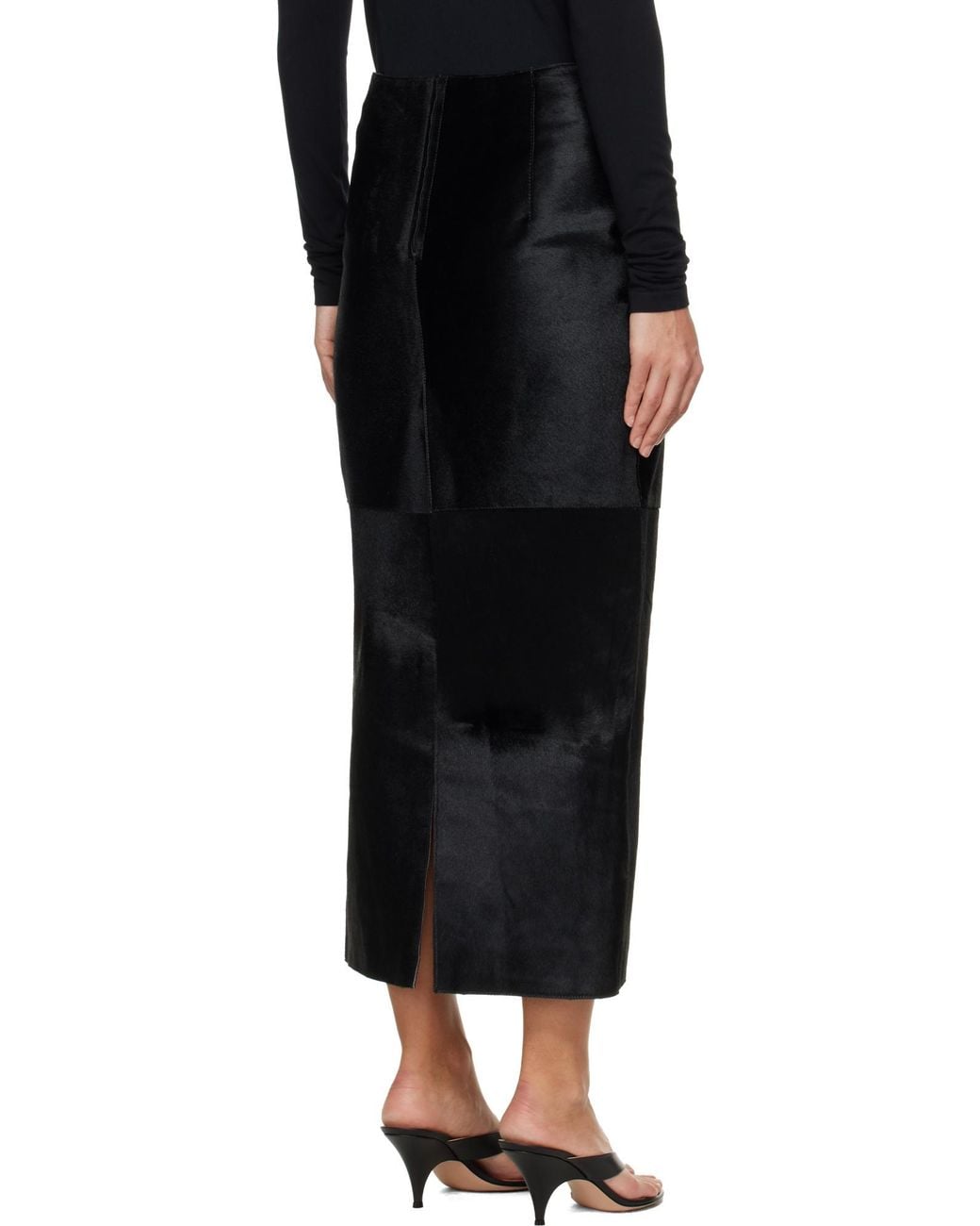 Nour Hammour Black Midi Skirt