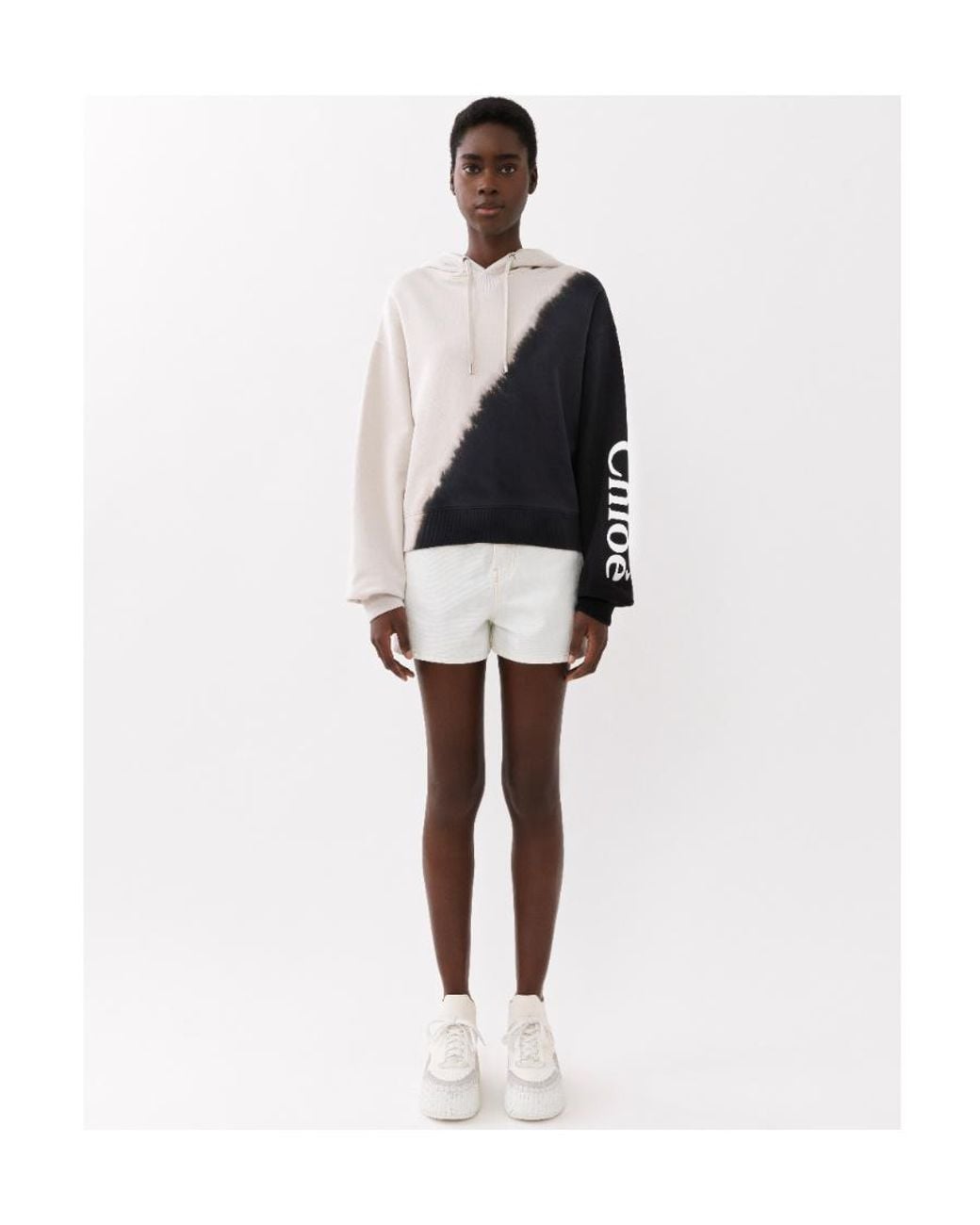 Chloé Blue Dip-Dye Cotton-Fleece Hoodie