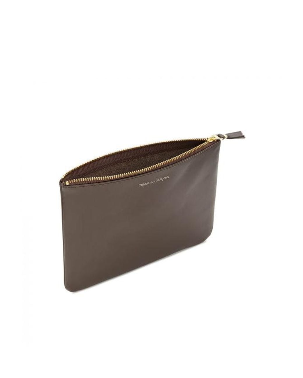 Comme des Garçons Brown Comme Des Garçons Wallet Logo Detailed Zipped Wallet for men