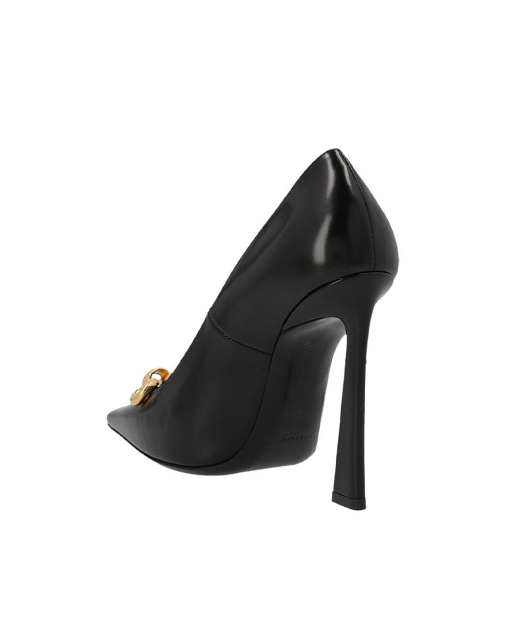 Saint Laurent Black Chain-Link Slip-On Pumps