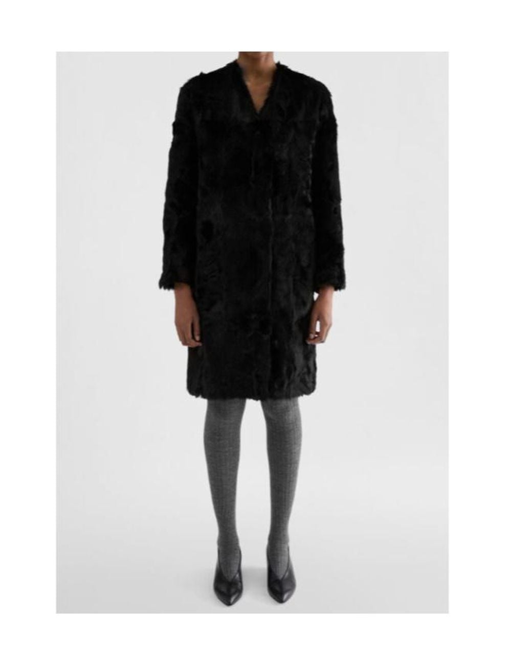 Jil Sander Black V-Neck Coat