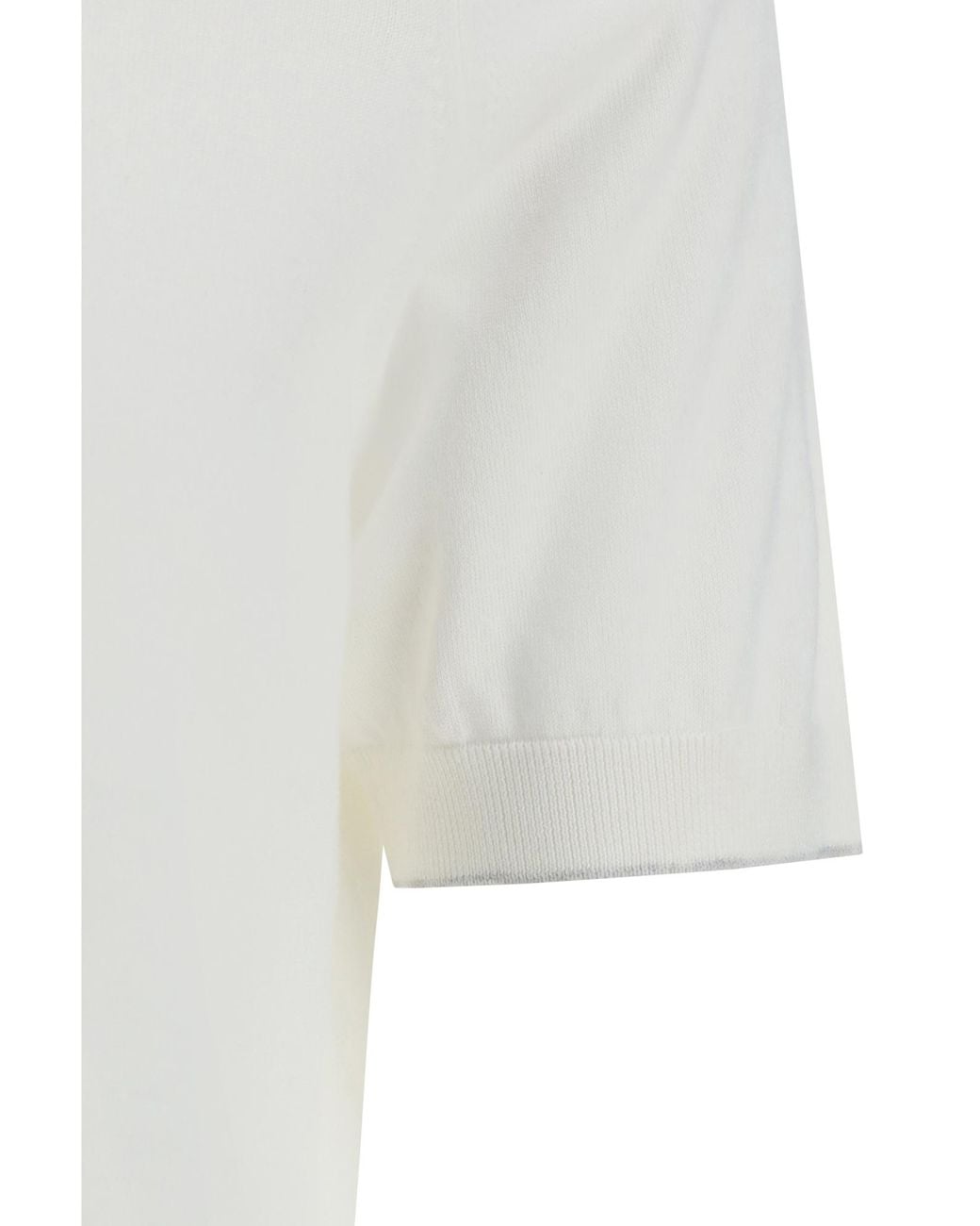 Brunello Cucinelli White Short Sleeved Buttoned Polo Shirt for men