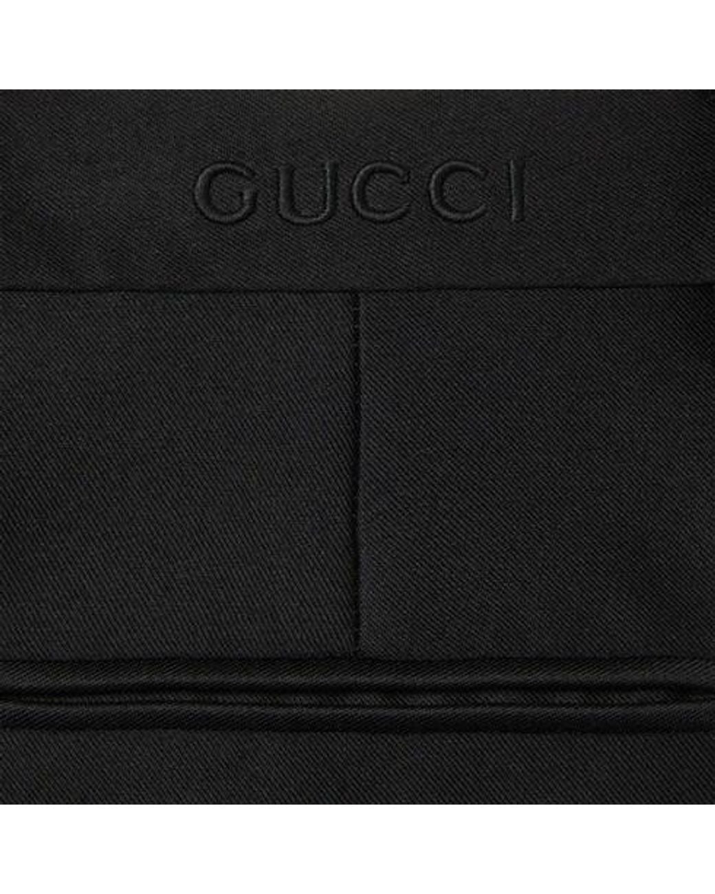 Gucci Black Embroidered Gabardine Pants