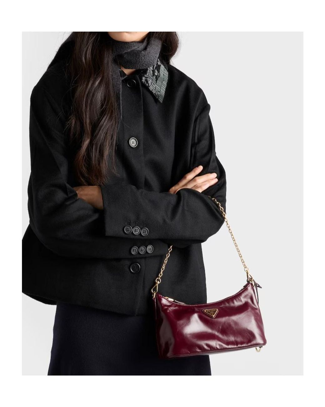 Prada Purple Leather Shoulder Bag
