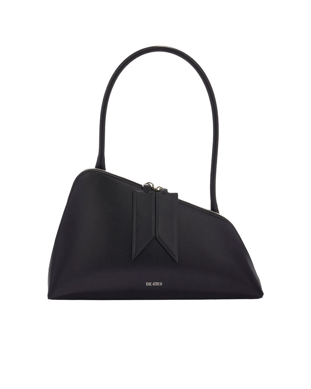 The Attico Black The Sunrise Zip-Up Shoulder Bag