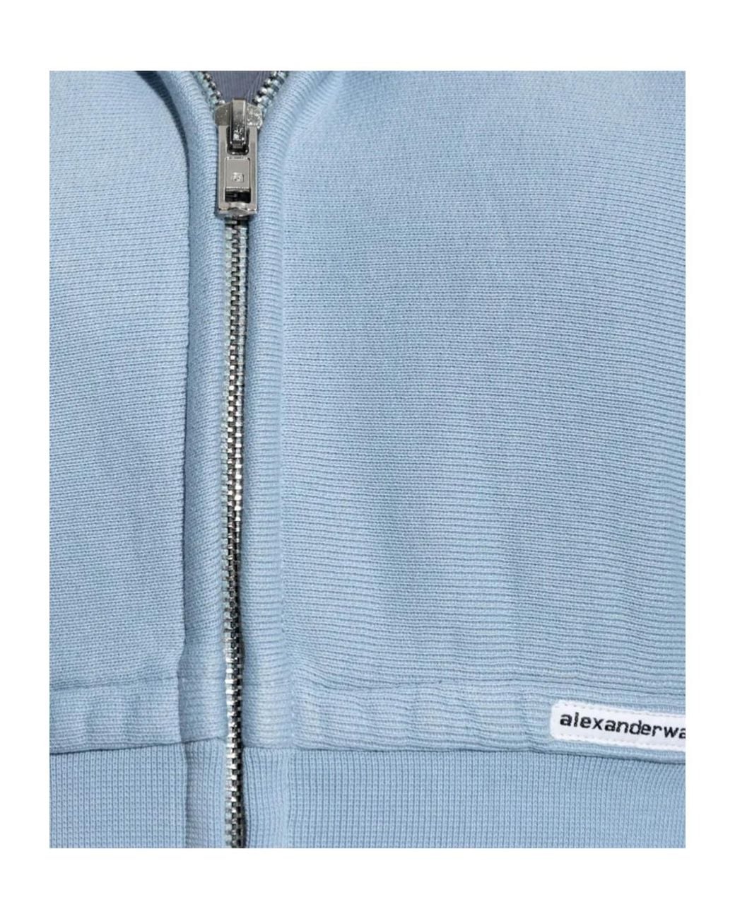 Alexander Wang Blue T By Zip-Up Cropped Hoodie