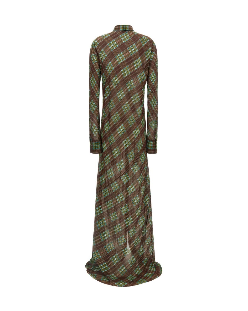 Dries Van Noten Green Long-Sleeved Dress