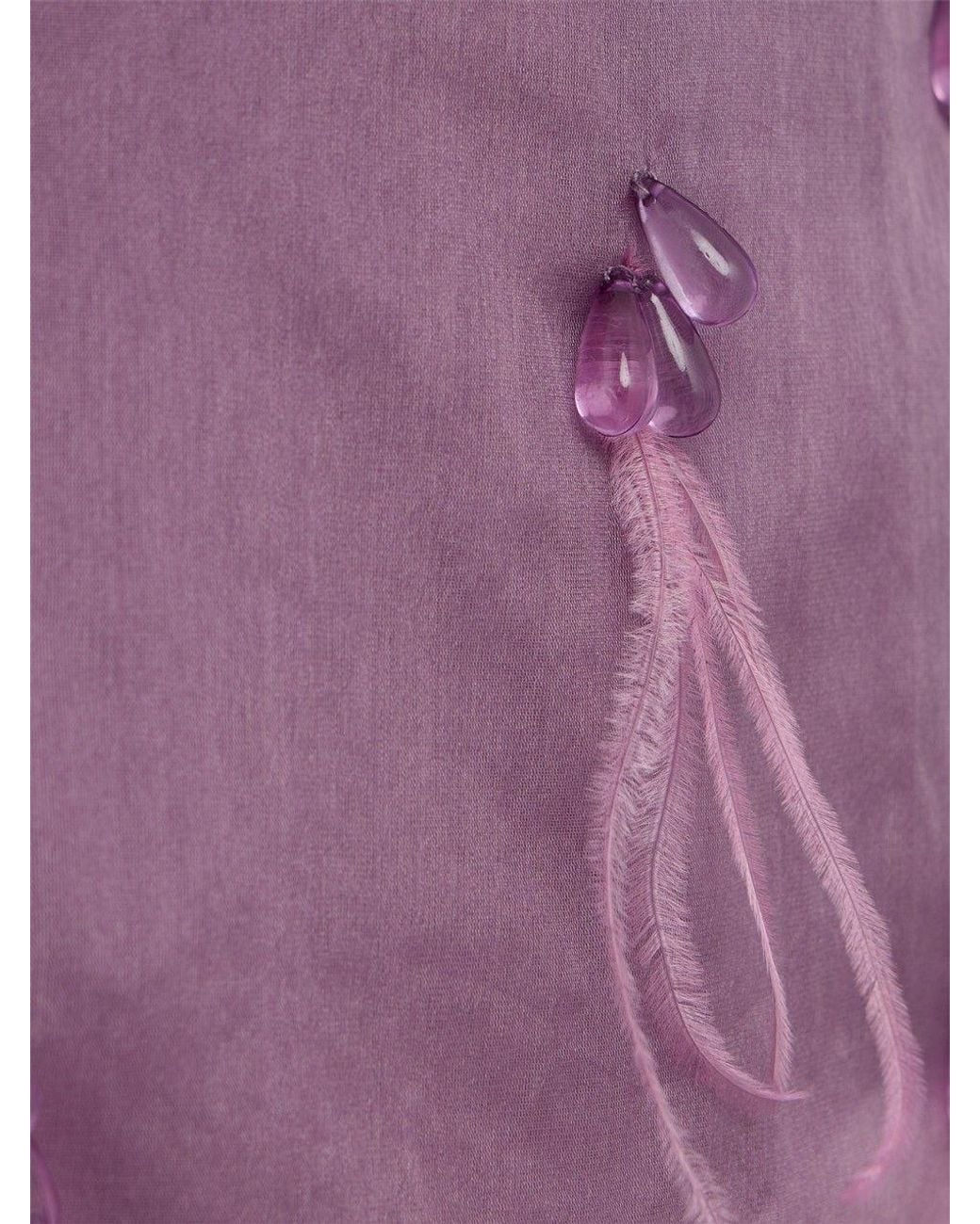 GIUSEPPE DI MORABITO Purple Skirt With Fringe Details