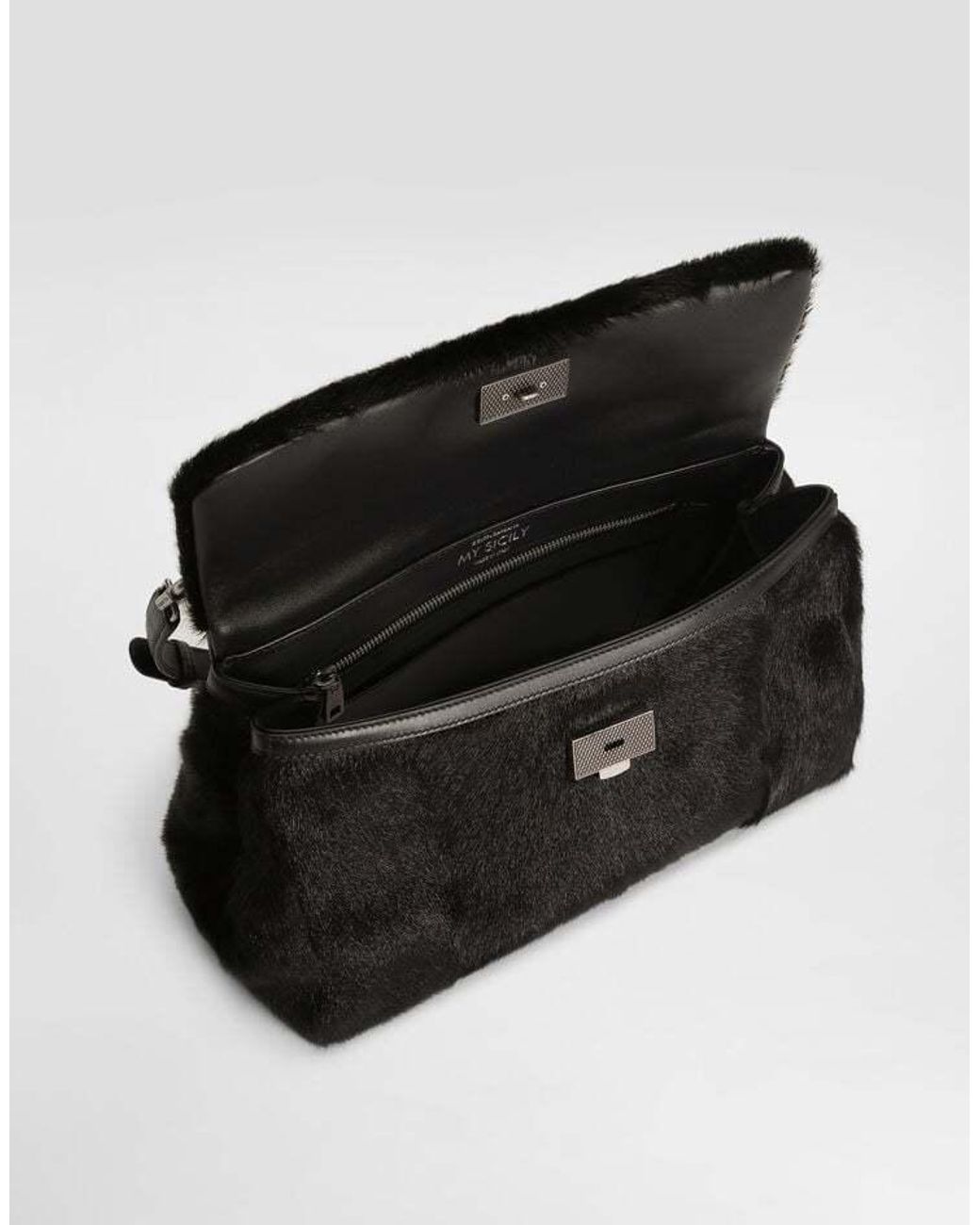 Dolce & Gabbana Black My Sicily Top-Handle Tote Bag