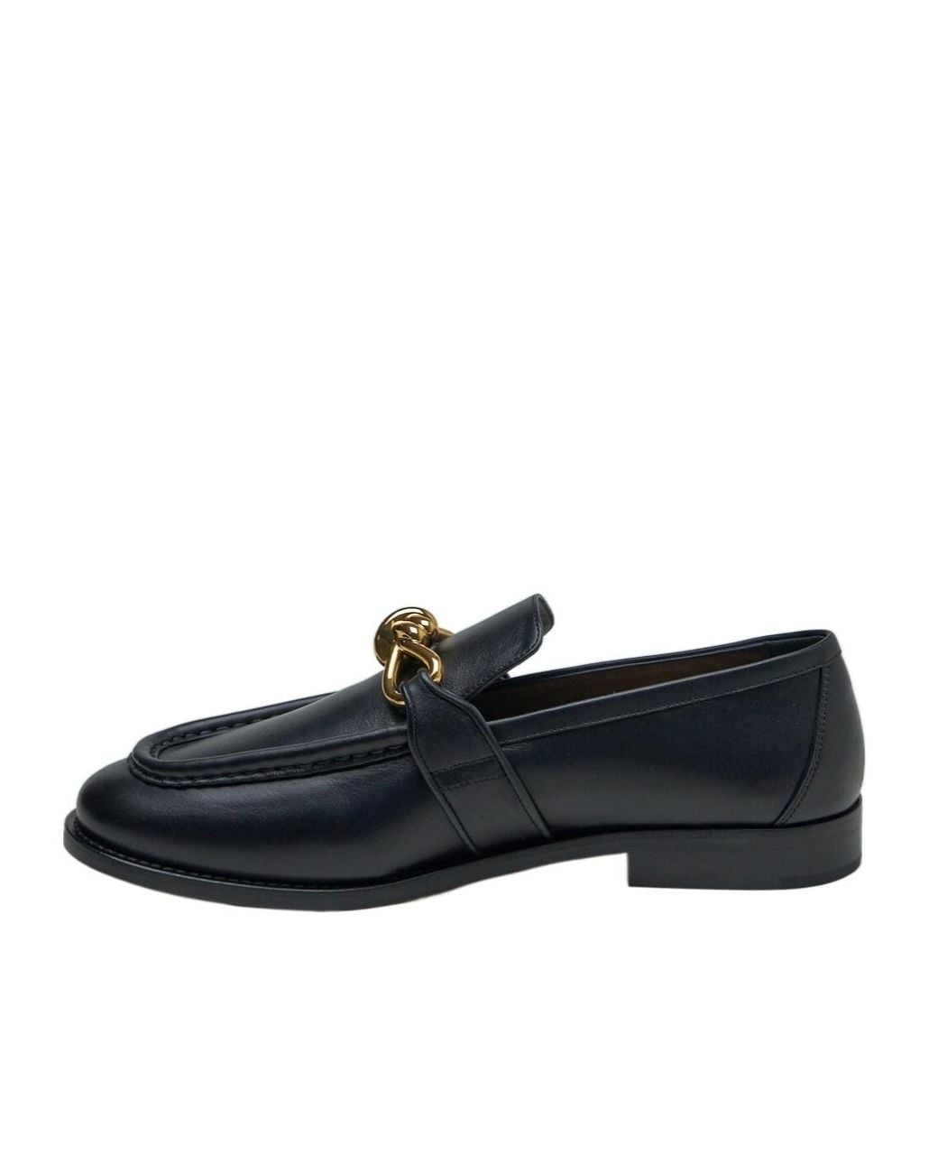Bottega Veneta Black Round Head Loafer Shoes for men