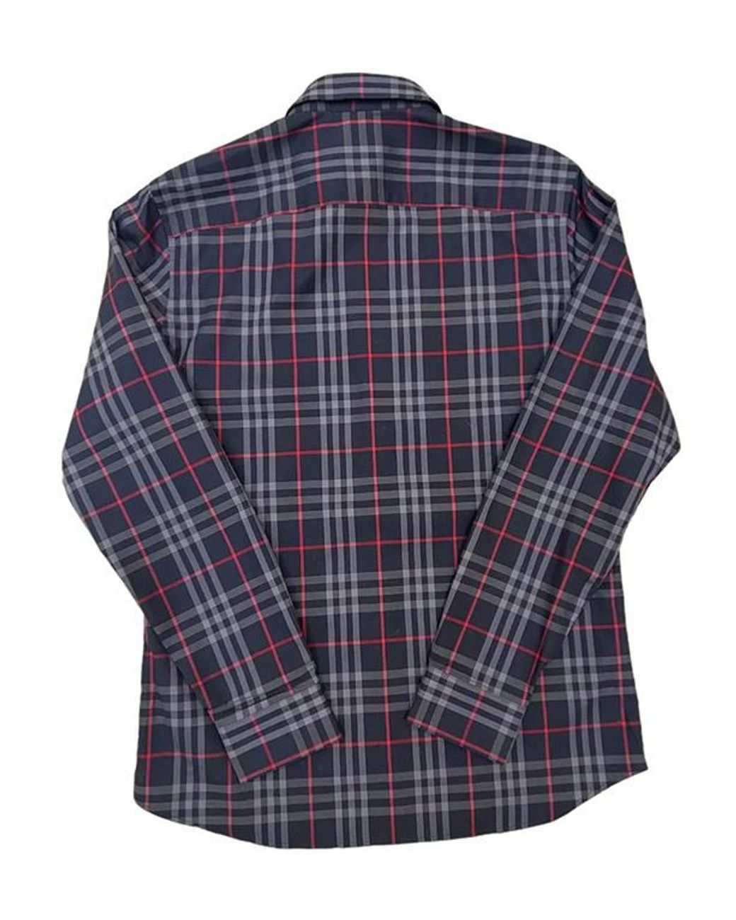 Burberry Blue Slim Fit Check Stretch Cotton Shirt for men