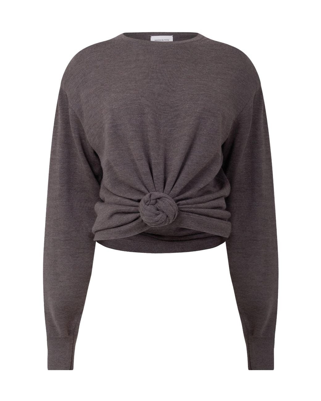 Magda Butrym Gray Crew Neck Knit Sweater