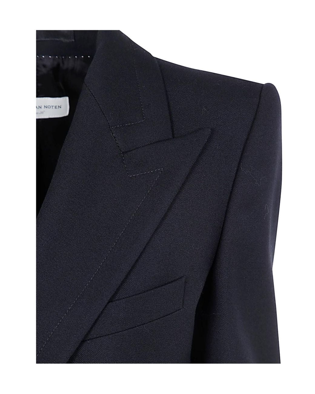 Dries Van Noten Blue Double-Breasted Long-Sleeved Jacket