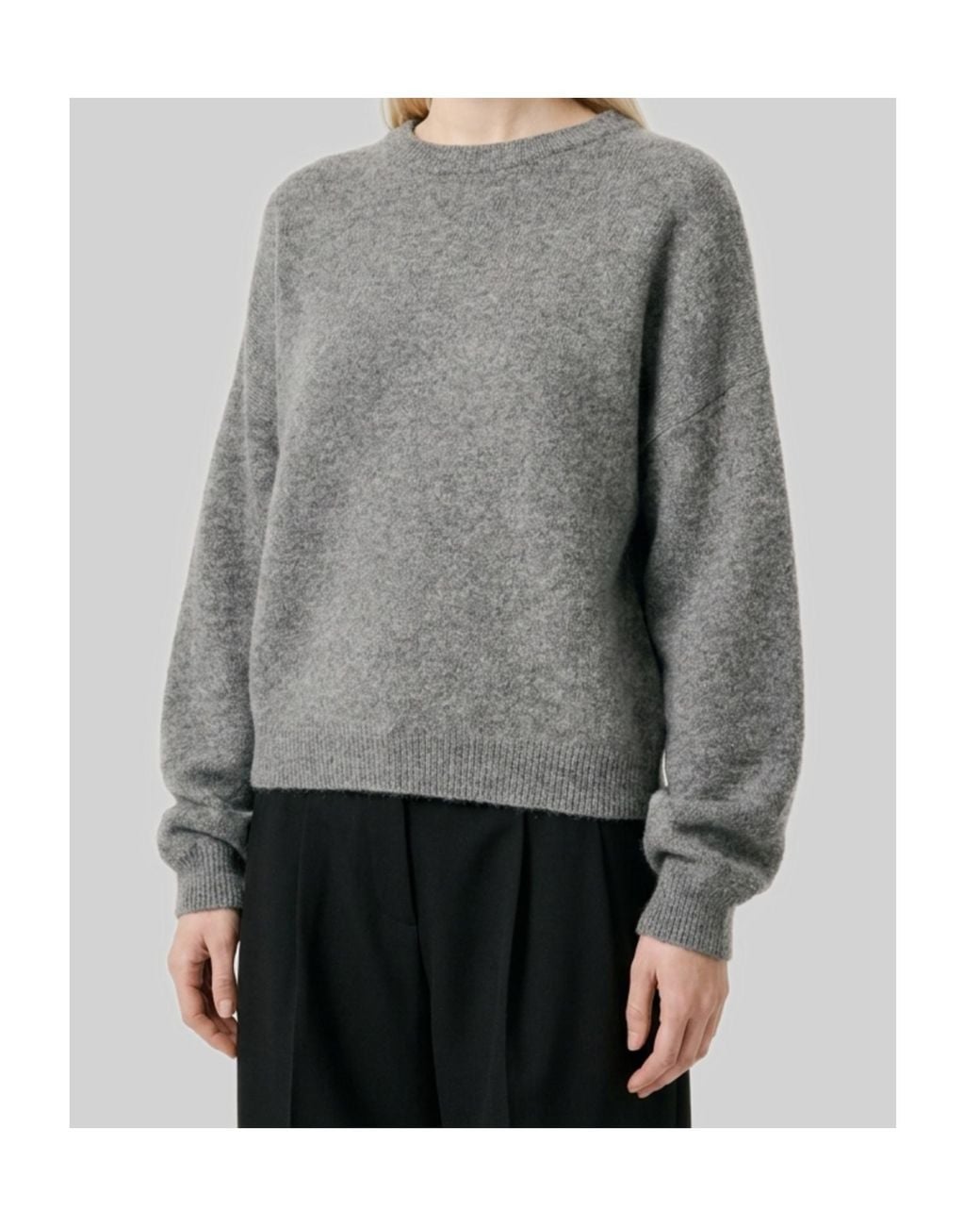 Loulou de Saison Gray Crew-Neck Long-Sleeve Sweater