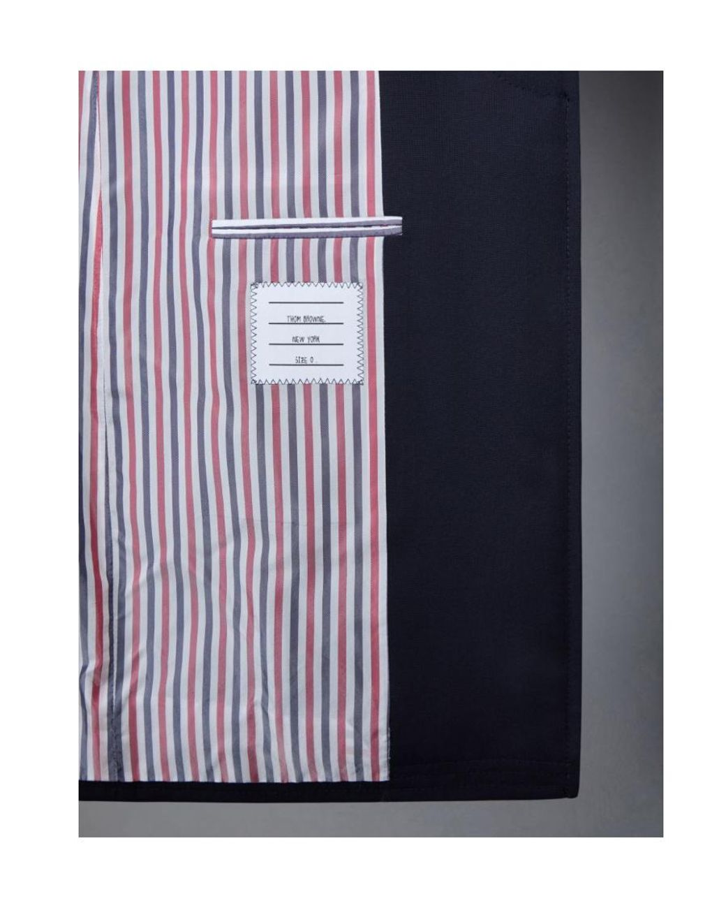 Thom Browne Blue Stripe-Detail Single-Breasted Coat for men