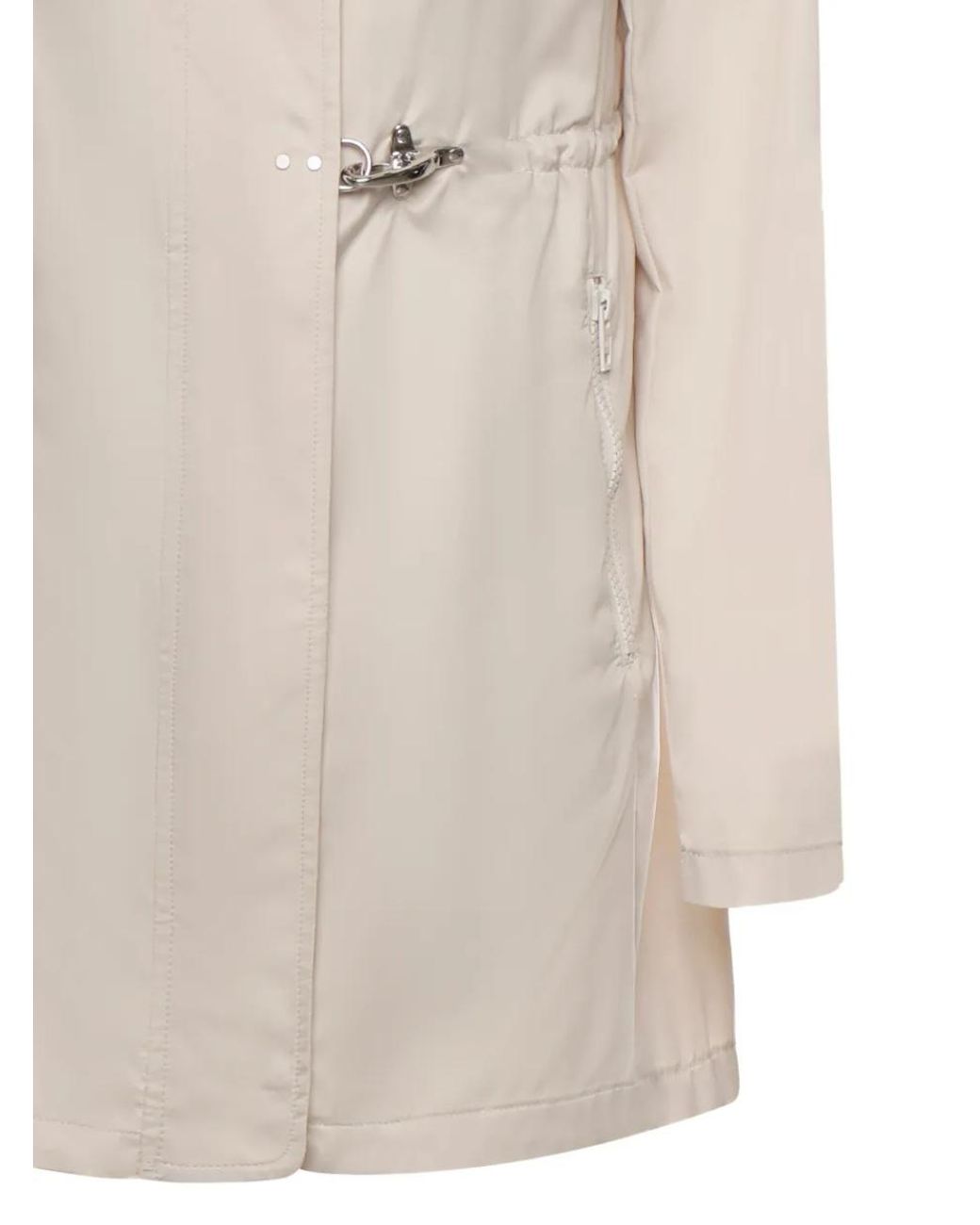 Fay White High Neck Technical Coat