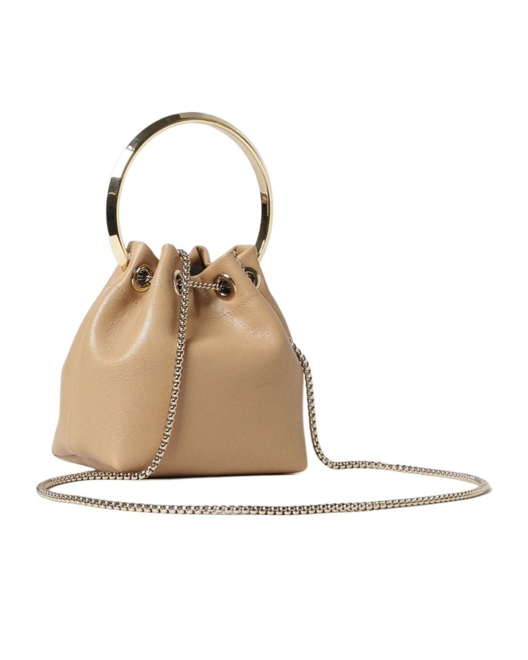 Jimmy Choo Natural Drawstring Bucket Bag