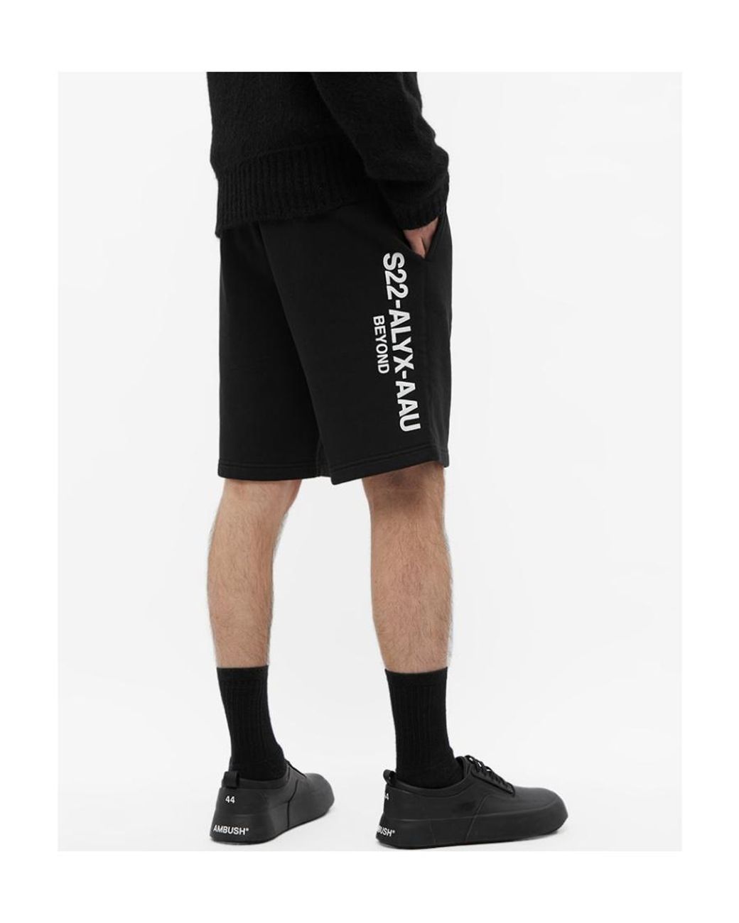 1017 ALYX 9SM Black 1017 9Sm Logo Printed Drawstring Shorts for men