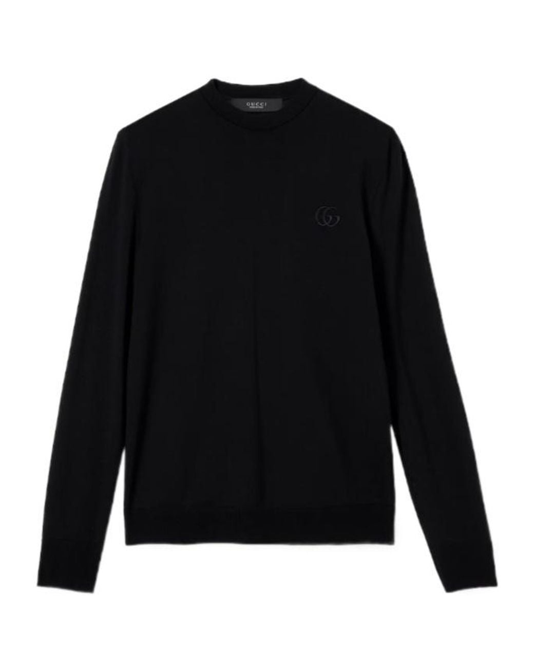 Gucci Black Knit Wool Sweater With Embroidery for men