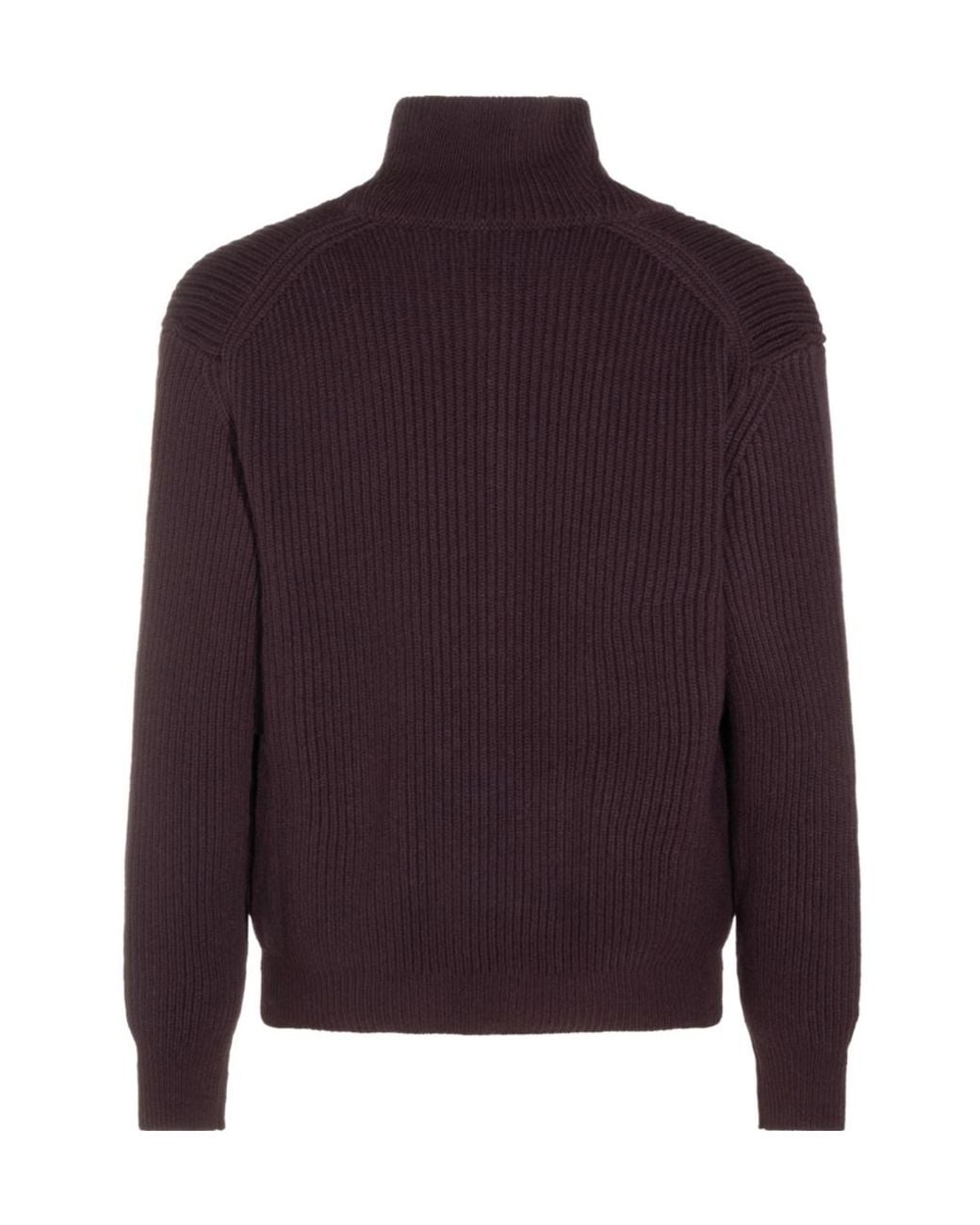 Eleventy Purple Ribbed Shawl-Collar Cardigan for men