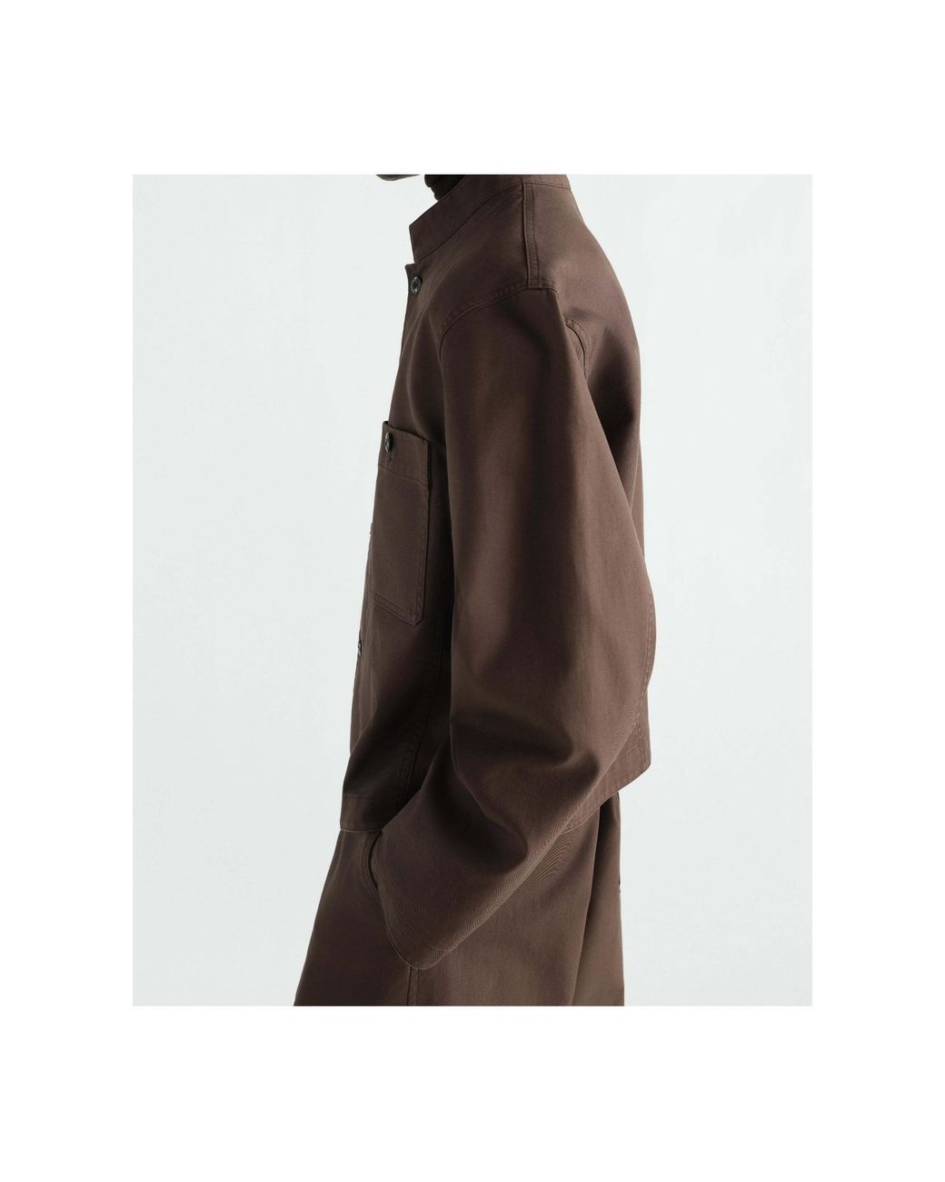 Lemaire Brown Stand Collar Jacket for men