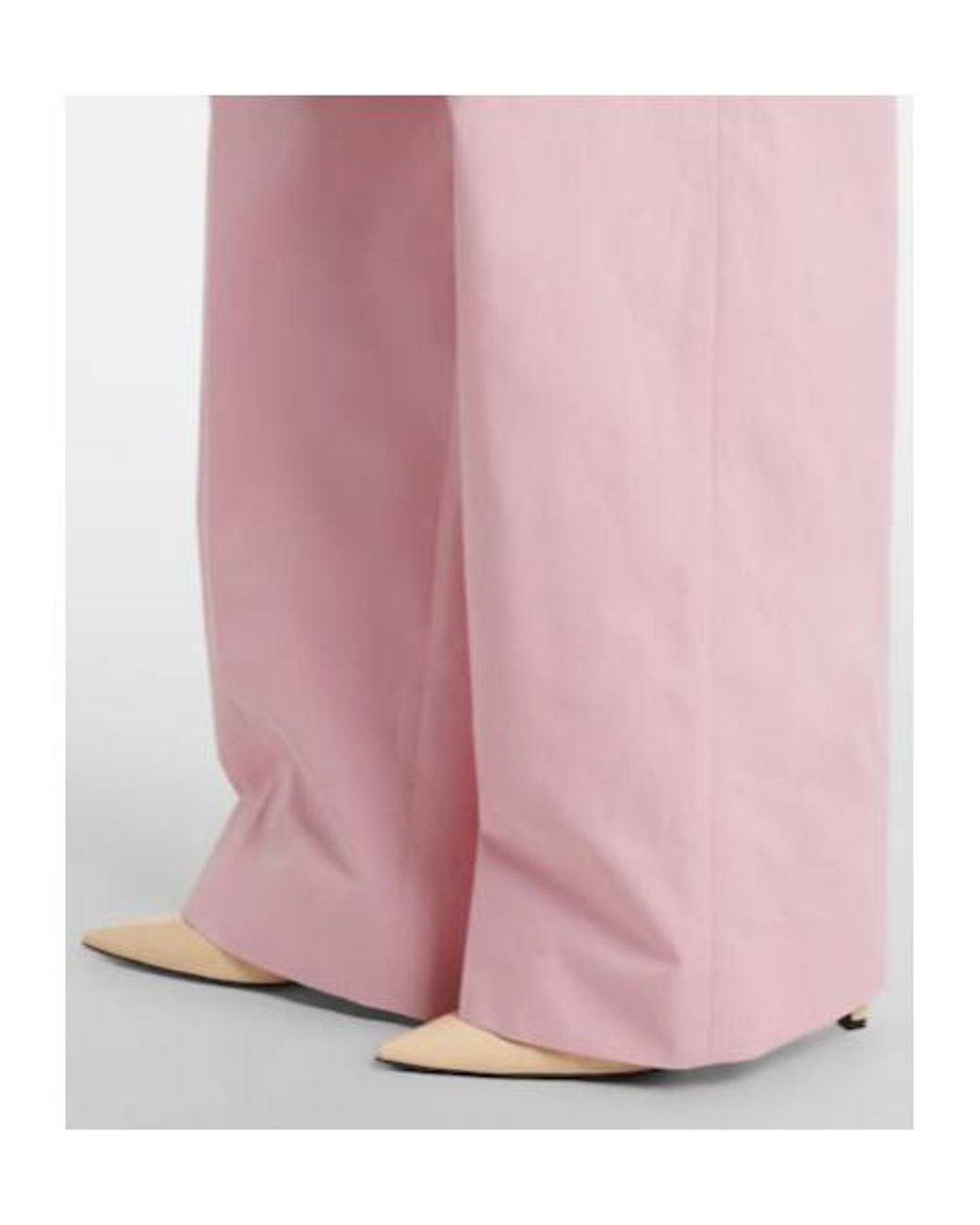 Jil Sander Pink Pleated Cotton Wide-Leg Pants