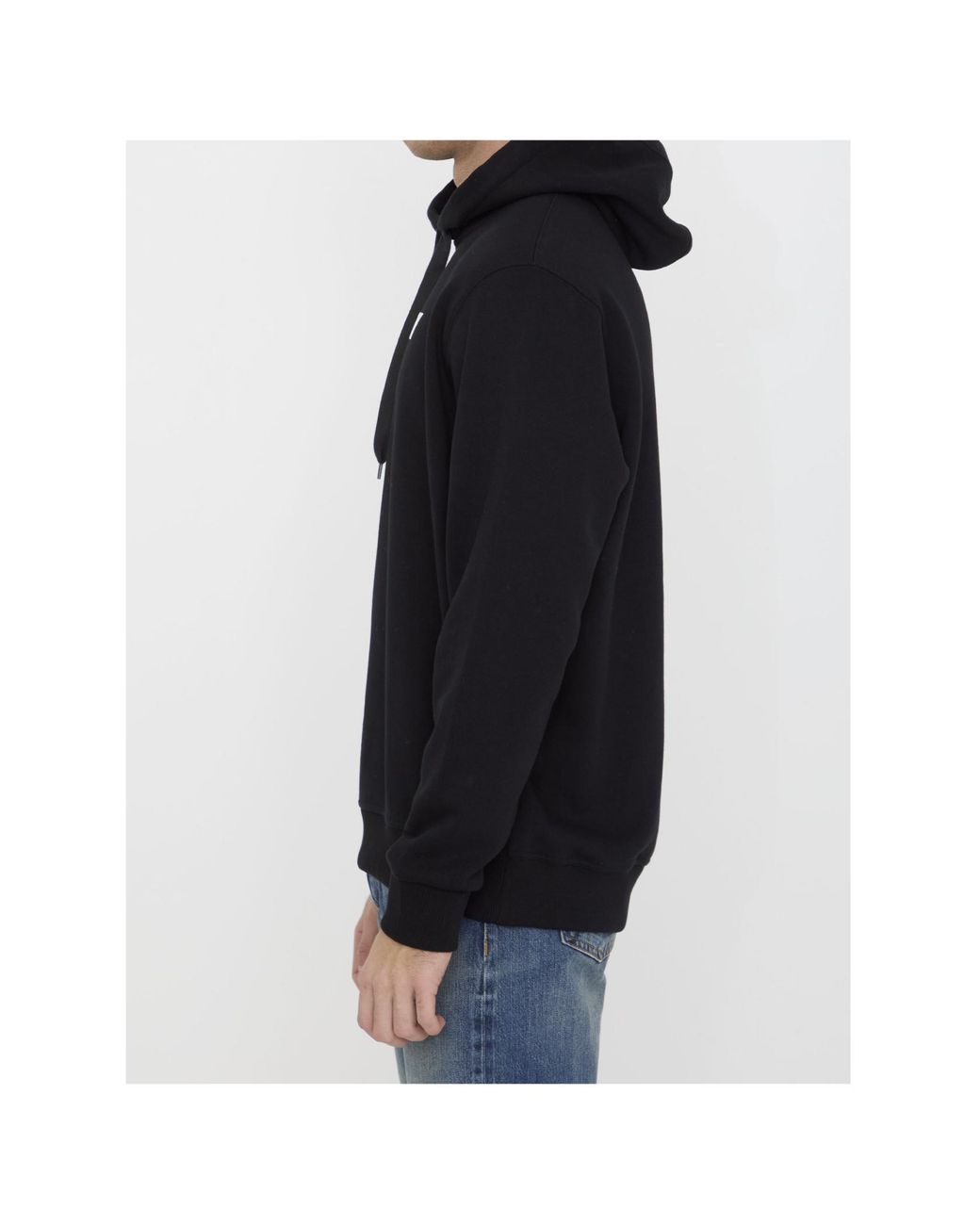 Burberry Black Logo Printed Drawstring Hoodie for men