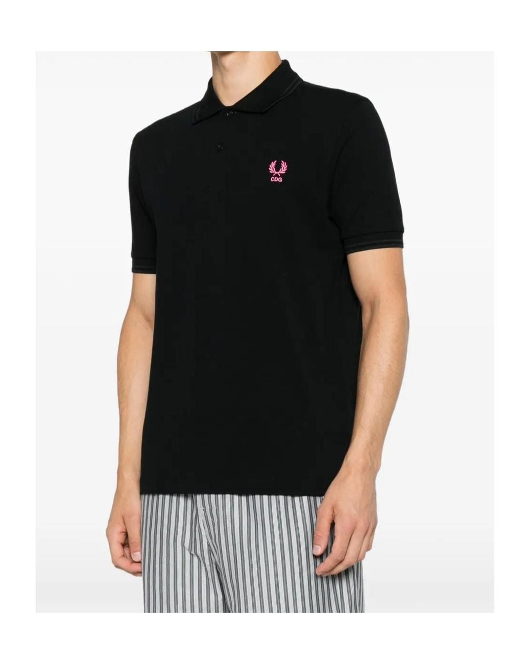 Comme des Garçons Black Logo-Embroidered Cotton Polo Shirt for men